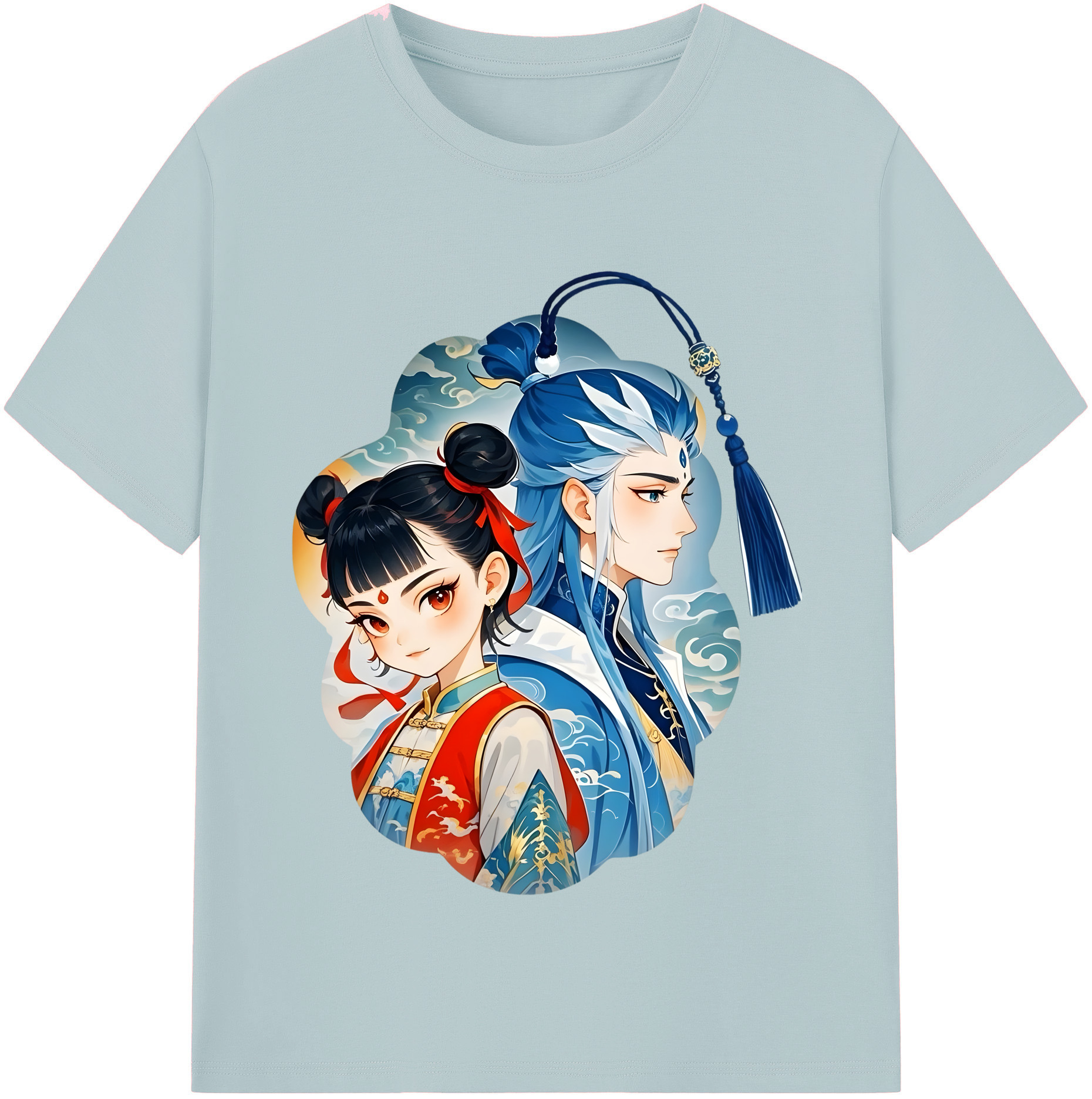 （画像用） Ne Zha 2 ナタ 魔童の大暴れ 綿100％半袖Tシャツ（フロントプリント）